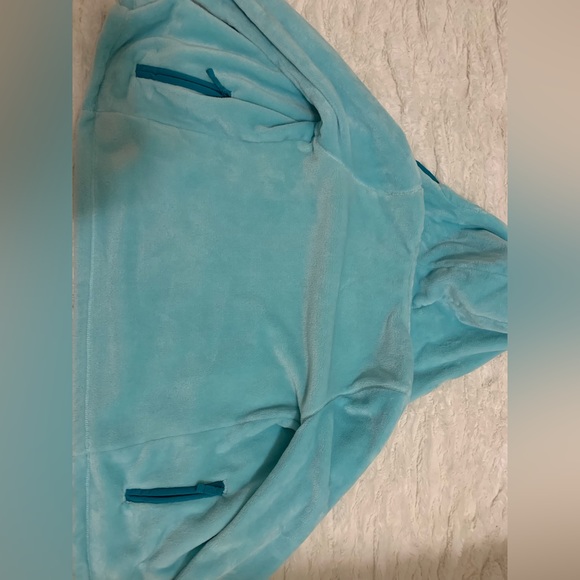 “Girls Softest Fleece Hoodie” by Lands’ End Blue - Picture 4 of 7